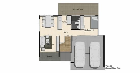 Baan Chiva Town Ratchaburi : บ้านชีวาทาวน์ ราชบุรี - Floor Plan