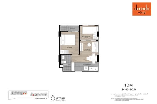 Dcondo Vivid Rangsit : ดีคอนโด วิวิด รังสิต - Floor Plan