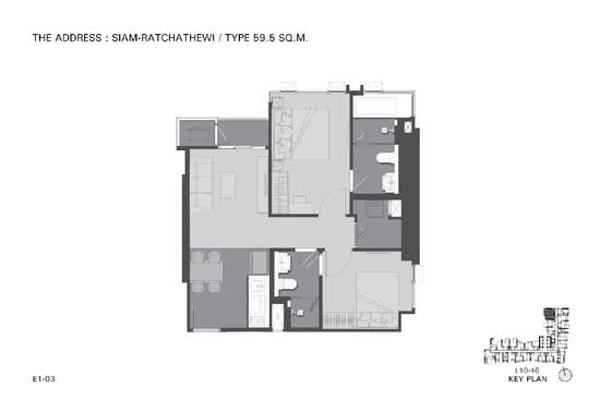 The Address Siam-Ratchathewi : ดิ แอดเดรส สยาม-ราชเทวี - Floor Plan