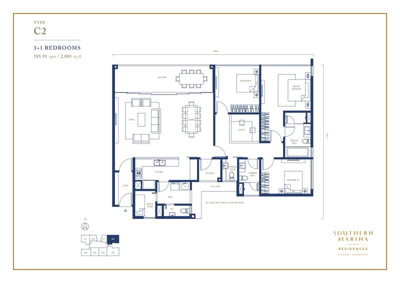 Servis Apartment untuk Dijual di Southern Marina Residences - Southern Marina Development Sdn Bhd - PropertyGuru.com.my