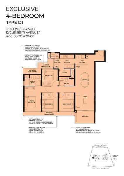ELTA, 12 Clementi Avenue 1, Buona Vista / West Coast / Clementi New Town, 4 Bedrooms, 1,184 sqft, Condominium For Sale, by Brandon Aw, 500259594 - 2D - PropertyGuru.com.sg