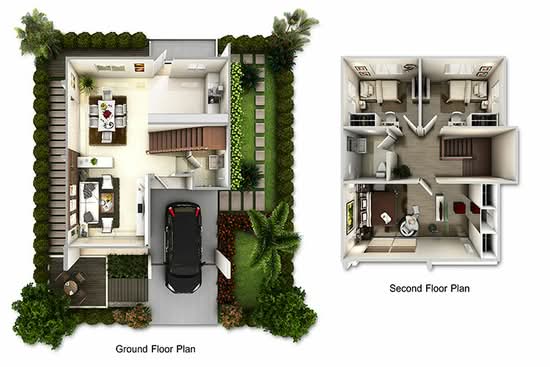 Baan Pruksa Nara Khon Kaen : บ้านพฤกษานารา ถนนศรีจันทร์ ขอนแก่น - Floor Plan
