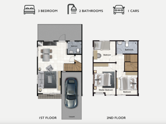 Baan Pruksa Hin Kong-Saraburi : บ้านพฤกษา หินกอง-สระบุรี - Floor Plan