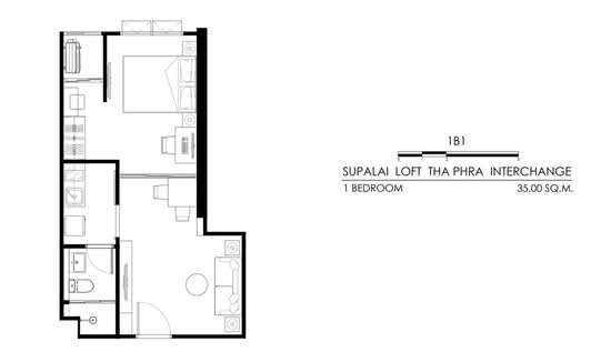 Supalai Loft Thaphra Interchange : ศุภาลัย ลอฟท์ ท่าพระ-อินเตอร์เชนจ์ - Floor Plan