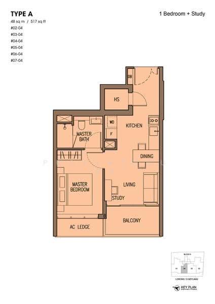 Gems Ville, 8 Lorong 13 Geylang, Eunos / Geylang / Paya Lebar, 1 Bedroom, 571 sqft, Condominium For Sale, by Eunice Cheah, 500297722 - 2D - PropertyGuru.com.sg