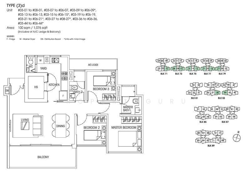 Hedges Park Condominium, 83 Flora Drive, Changi Airport / Changi Village, 3 Bedrooms, 1,076 sqft, Condominium For Sale, by MOHD FARID, 500276590 - 2D - PropertyGuru.com.sg