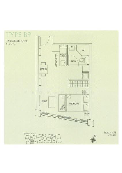 Heritage East, 451 East Coast Road, East Coast / Marine Parade, 1 Bedroom, 344 sqft, Apartment For Sale, by Ernest Liew, 500199836 - 2D - PropertyGuru.com.sg