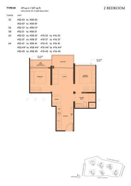 Lentor Mansion, 52 Lentor Gardens, Mandai / Upper Thomson, 2 Bedrooms, 527 sqft, Condominium For Sale, by Lincoln Heng, 500288379 - 2D - PropertyGuru.com.sg