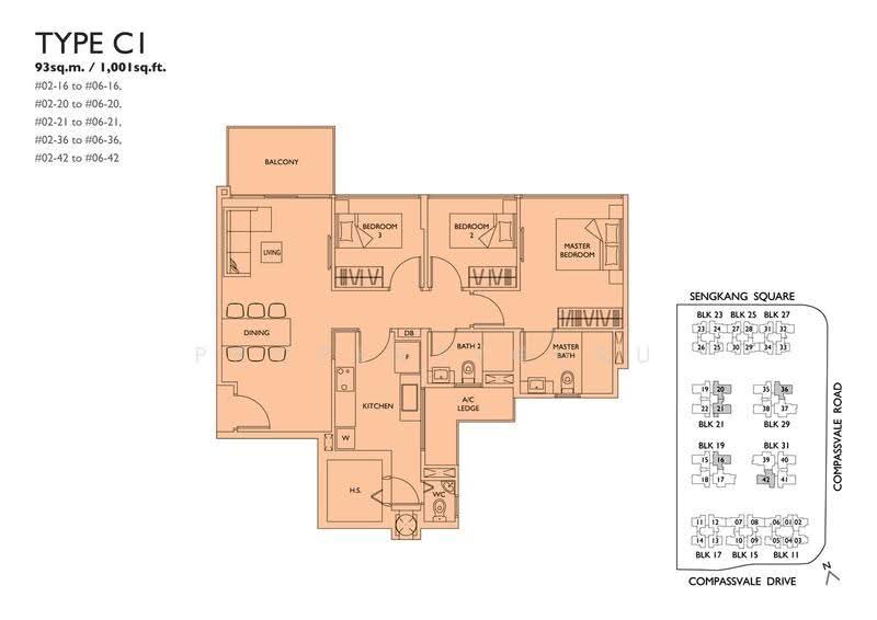The Luxurie, 31 Compassvale Road, Hougang / Punggol / Sengkang, 3 Bedrooms, 1,001 sqft, Condominium For Sale, by Yvonne Toh, 500240933 - 2D - PropertyGuru.com.sg