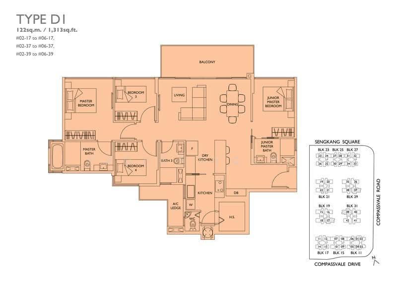 The Luxurie, 29 Compassvale Road, Hougang / Punggol / Sengkang, 4 Bedrooms, 1,313 sqft, Condominium For Sale, by Manfred Ting, 500271971 - 2D - PropertyGuru.com.sg
