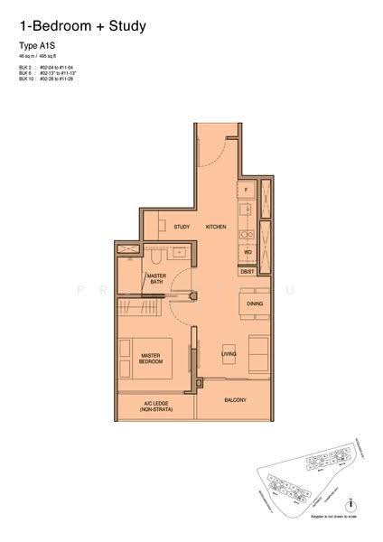 Norwood Grand, Admiralty / Woodlands, 1 Bedroom, 495 sqft, Condominium For Rent, by Mak G Y, 500278044 - 2D - PropertyGuru.com.sg