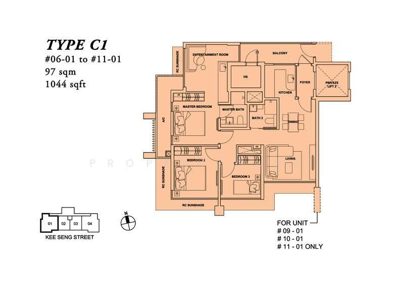 Onze @ Tanjong Pagar, 11 Kee Seng Street, Chinatown / Tanjong Pagar, 3 Bedrooms, 1,044 sqft, Apartment For Rent, by Angie Ng, 21561502 - 2D - PropertyGuru.com.sg