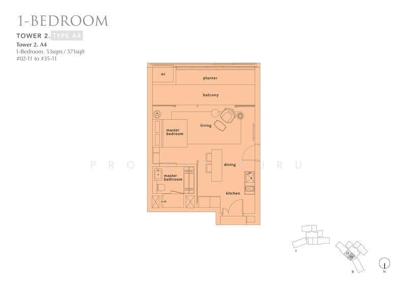 OUE Twin Peaks, 33 Leonie Hill Road, Orchard / River Valley, 1 Bedroom, 570 sqft, Condominium For Rent, by Alexis Quek, 500281515 - 2D - PropertyGuru.com.sg