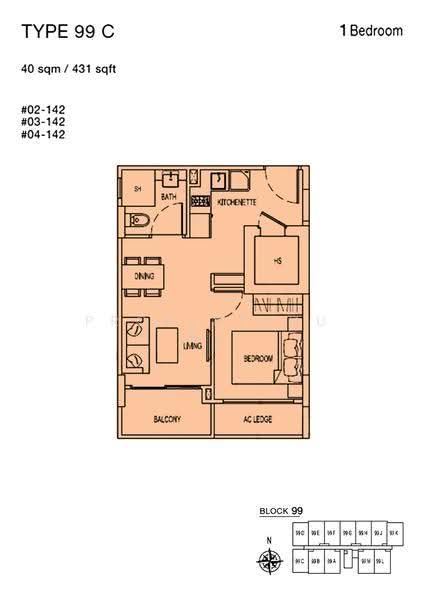 Parc Rosewood, 99 Rosewood Drive, Admiralty / Woodlands, 1 Bedroom, 431 sqft, Condominium For Sale, by Yang Chen, 500286511 - 2D - PropertyGuru.com.sg