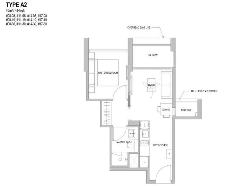 Park Place Residences, 2 Paya Lebar Road, 1 Bedroom, 420 sqft, Condominium For Rent, by Amy Goh, 25195404 - Type A2 - PropertyGuru.com.sg