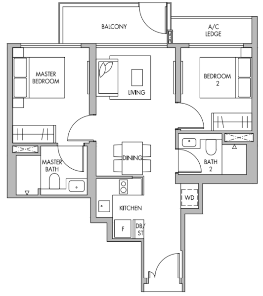 The Tre Ver, 68 Potong Pasir Avenue 1, 2 Bedrooms, 700 sqft, Condominium For Sale, by Christopher Lee BH, 500175371 - PropertyGuru.com.sg