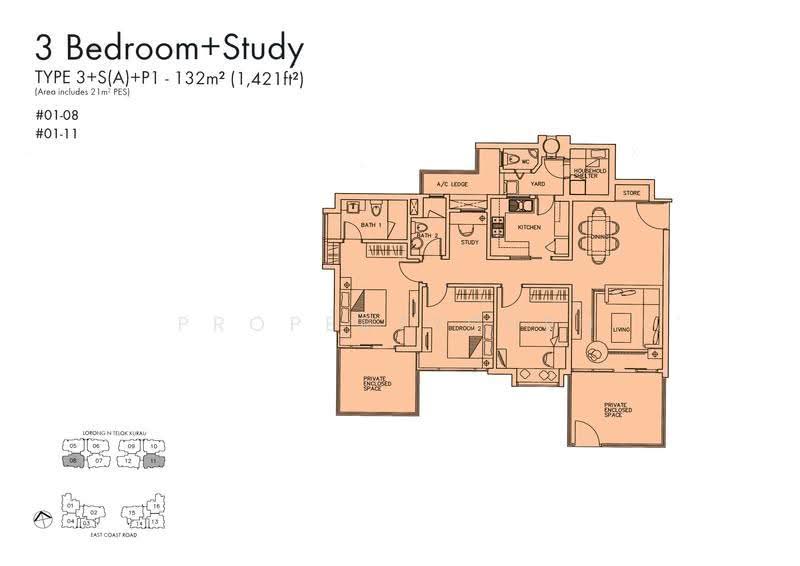 Poshgrove East, 331 East Coast Road, East Coast / Marine Parade, 3 Bedrooms, 1,421 sqft, Condominium For Sale, by Melvin Teo, 500276240 - 2D - PropertyGuru.com.sg