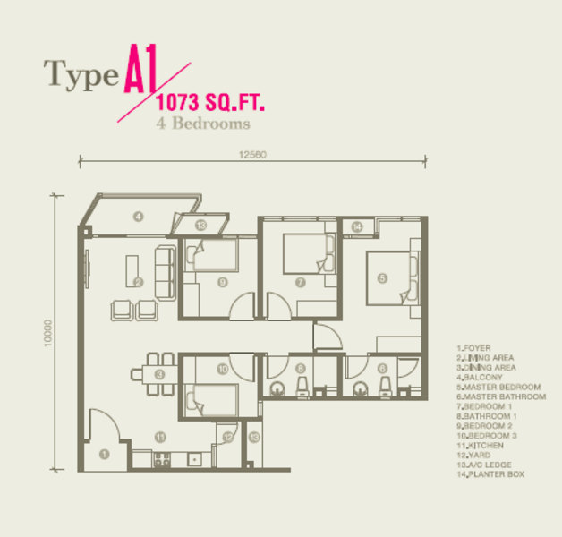 Kediaman Servis untuk Disewa di Petalz Residences - Cassie Lian - Type A1 - PropertyGuru.com.my