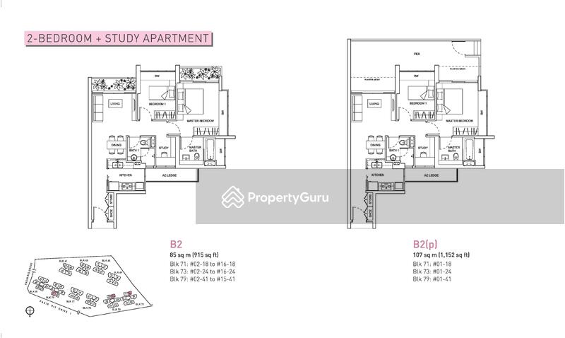 2 Bedroom+Study
