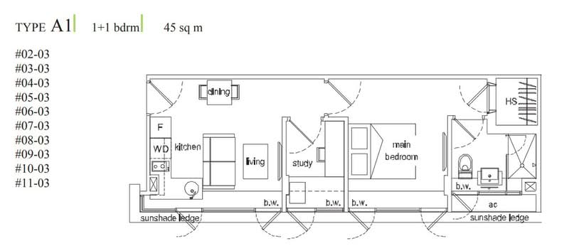 Airstream, 26 St Michael's Road, 1 Bedroom, 474 sqft, Apartment For Sale, by John Yong, 500225111 - Type A1 - PropertyGuru.com.sg