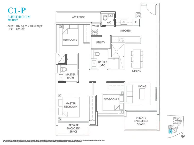 Casa Al Mare, 75 Jalan Loyang Besar, 3 Bedrooms, 1,098 sqft, Apartment For Sale, by Danny Shen, 500188972 - Type C1 - P - PropertyGuru.com.sg