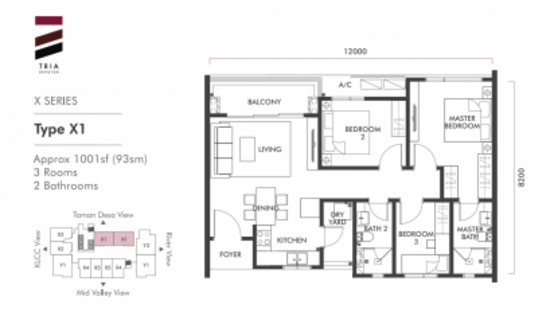 TRIA Seputeh in 9 Seputeh, Kuala Lumpur - Floor Plan - iProperty.com.my