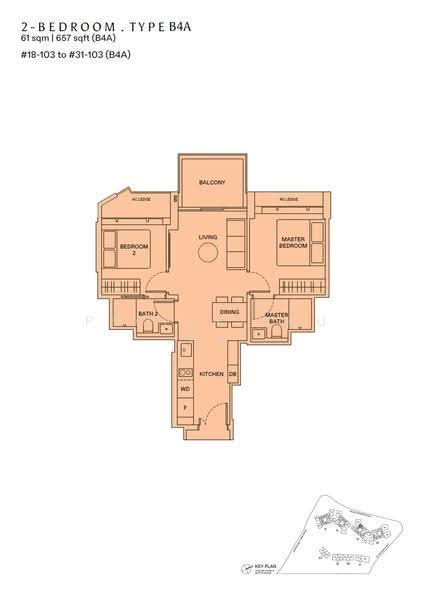 The Reserve Residences, 9 Jalan Anak Bukit, Clementi Park / Upper Bukit Timah, 2 Bedrooms, 657 sqft, Condominium For Sale, by Chris Yan, 500277166 - 2D - PropertyGuru.com.sg