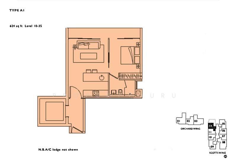 Scotts Square, 6 Scotts Road, Orchard / River Valley, 1 Bedroom, 624 sqft, Condominium For Sale, by Tricia Tan, 500286433 - 2D - PropertyGuru.com.sg