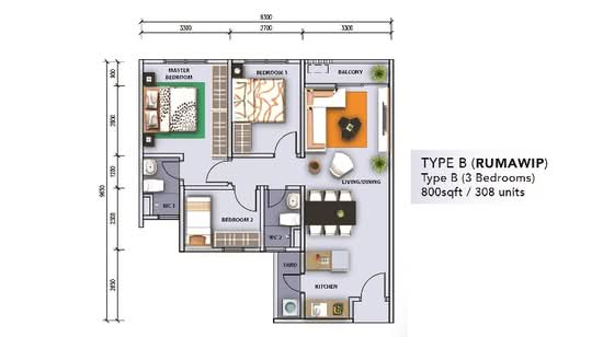Residensi Rampai II - Floor Plan - iProperty.com.my