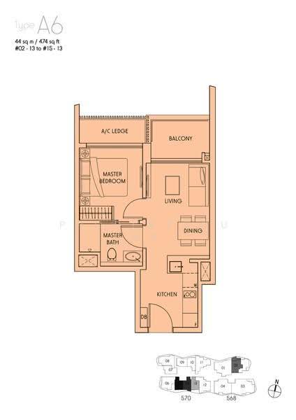 Sky Green, 570 Macpherson Green, Macpherson / Potong Pasir, 1 Bedroom, 474 sqft, Condominium For Rent, by Anthea Yeo 杨丽娇, 500281039 - 2D - PropertyGuru.com.sg