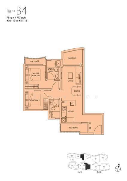 Sky Green, 568 Macpherson Green, Macpherson / Potong Pasir, 2 Bedrooms, 797 sqft, Condominium For Rent, by Alicia Ong, 500275385 - 2D - PropertyGuru.com.sg