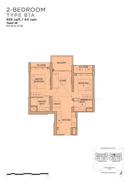 Sceneca Residence, Tanah Merah Kechil Link, Bedok / Upper East Coast, 2 Bedrooms, 689 sqft, Condominium For Sale, by Josephine Tan, 500271414 - 2D - PropertyGuru.com.sg
