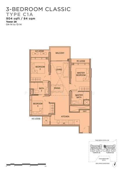 Sceneca Residence, Tanah Merah Kechil Link, Bedok / Upper East Coast, 3 Bedrooms, 904 sqft, Condominium For Sale, by Daniel Gan, 500278777 - 2D - PropertyGuru.com.sg