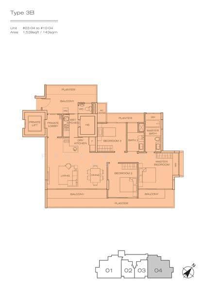 Three Balmoral, 3 Balmoral Road, Tanglin / Holland / Bukit Timah, 3 Bedrooms, 1,539 sqft, Apartment For Rent, by Robin Chan, 25409254 - 2D - PropertyGuru.com.sg