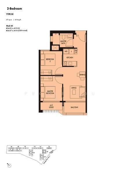 The Tre Ver, 76 Potong Pasir Avenue 1, Macpherson / Potong Pasir, 2 Bedrooms, 614 sqft, Condominium For Sale, by Patricia Chua, 60231826 - 2D - PropertyGuru.com.sg