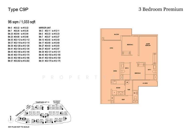 Treasure at Tampines, 7 Tampines Lane, Pasir Ris / Tampines, 3 Bedrooms, 1,033 sqft, Condominium For Sale, by Lydia Hanim, 500284631 - 2D - PropertyGuru.com.sg