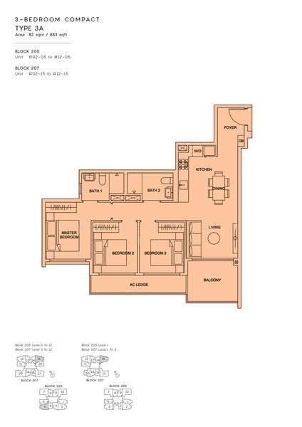 Urban Treasures, 205 Jalan Eunos, Eunos / Geylang / Paya Lebar, 3 Bedrooms, 883 sqft, Condominium For Sale, by Rachel Xu, 500289344 - 2D - PropertyGuru.com.sg