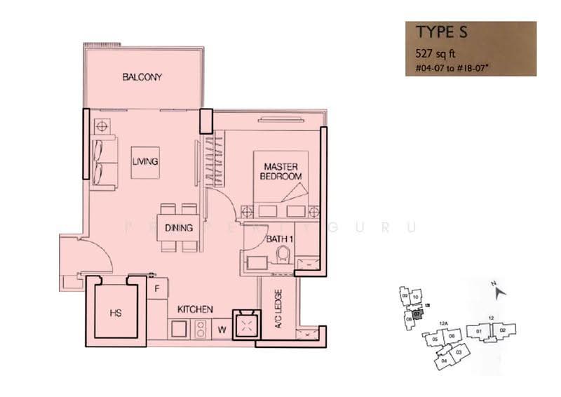 The Vermont On Cairnhill, 12B Cairnhill Rise, Orchard / River Valley, 1 Bedroom, 527 sqft, Apartment For Sale, by Loke Xian Xun, 500284651 - 2D - PropertyGuru.com.sg