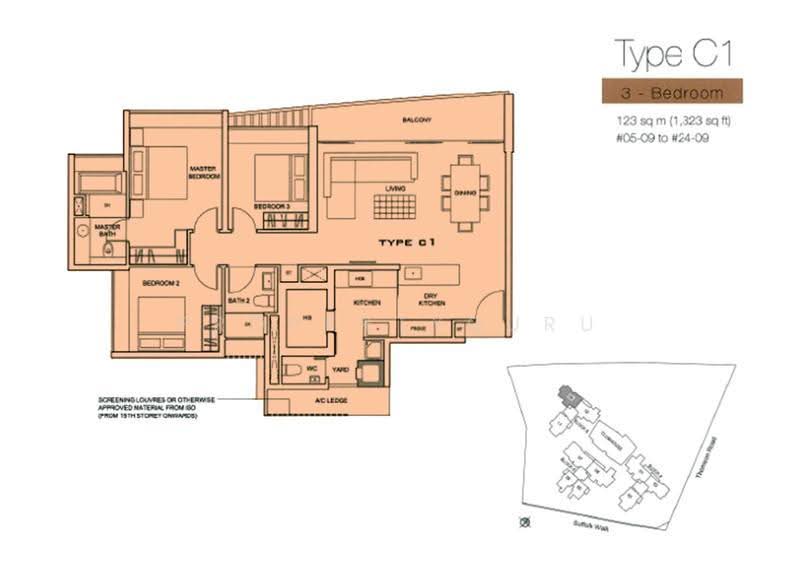 VIVA, 8 Suffolk Walk, Newton / Novena, 3 Bedrooms, 1,324 sqft, Condominium For Rent, by Jolene Yang, 23991697 - 2D - PropertyGuru.com.sg