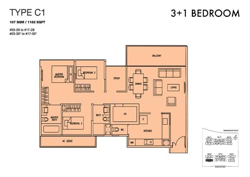 Austville Residences, 23 Sengkang East Avenue, Hougang / Punggol / Sengkang, 3 Bedrooms, 1,152 sqft, Condominium For Sale, by Elson Wang, 500297438 - 2D - PropertyGuru.com.sg