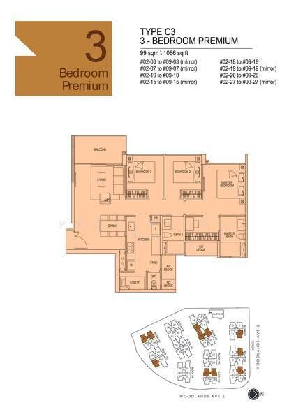 Bellewoods, 100 Woodlands Avenue 5, Admiralty / Woodlands, 3 Bedrooms, 1,066 sqft, Condominium For Sale, by Gerri Teo 张蕙荧, 500277254 - 2D - PropertyGuru.com.sg