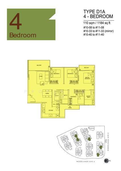 Bellewoods, 118 Woodlands Avenue 5, Admiralty / Woodlands, 4 Bedrooms, 1,184 sqft, Condominium For Sale, by James Yeo, 500274347 - 2D - PropertyGuru.com.sg