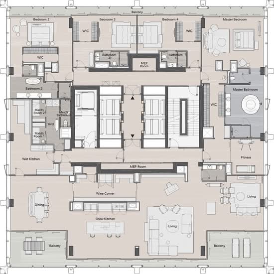 Nimit Langsuan : นิมิตร หลังสวน - Floor Plan