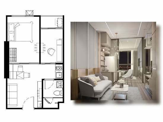 Knightsbridge Collage Sukhumvit 107 : ไนท์บริดจ์ คอลลาจ สุขุมวิท 107 - Floor Plan