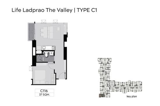 Life Ladprao Valley : ไลฟ์ ลาดพร้าว แวลลีย์ - Floor Plan