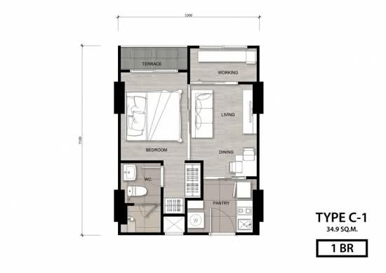 Niche Mono Charoen Nakorn : นิช โมโน เจริญนคร - Floor Plan