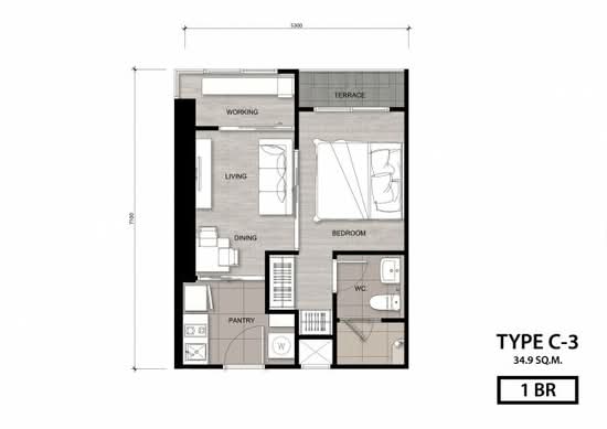 Niche Mono Charoen Nakorn : นิช โมโน เจริญนคร - Floor Plan