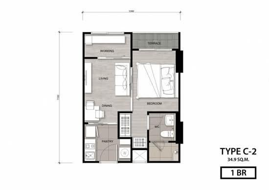 Niche Mono Charoen Nakorn : นิช โมโน เจริญนคร - Floor Plan