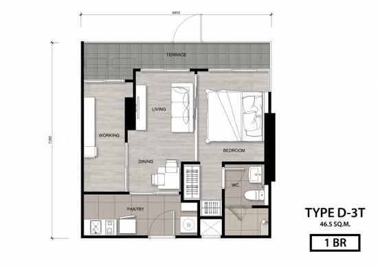 Niche Mono Charoen Nakorn : นิช โมโน เจริญนคร - Floor Plan