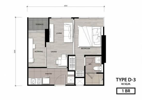 Niche Mono Charoen Nakorn : นิช โมโน เจริญนคร - Floor Plan